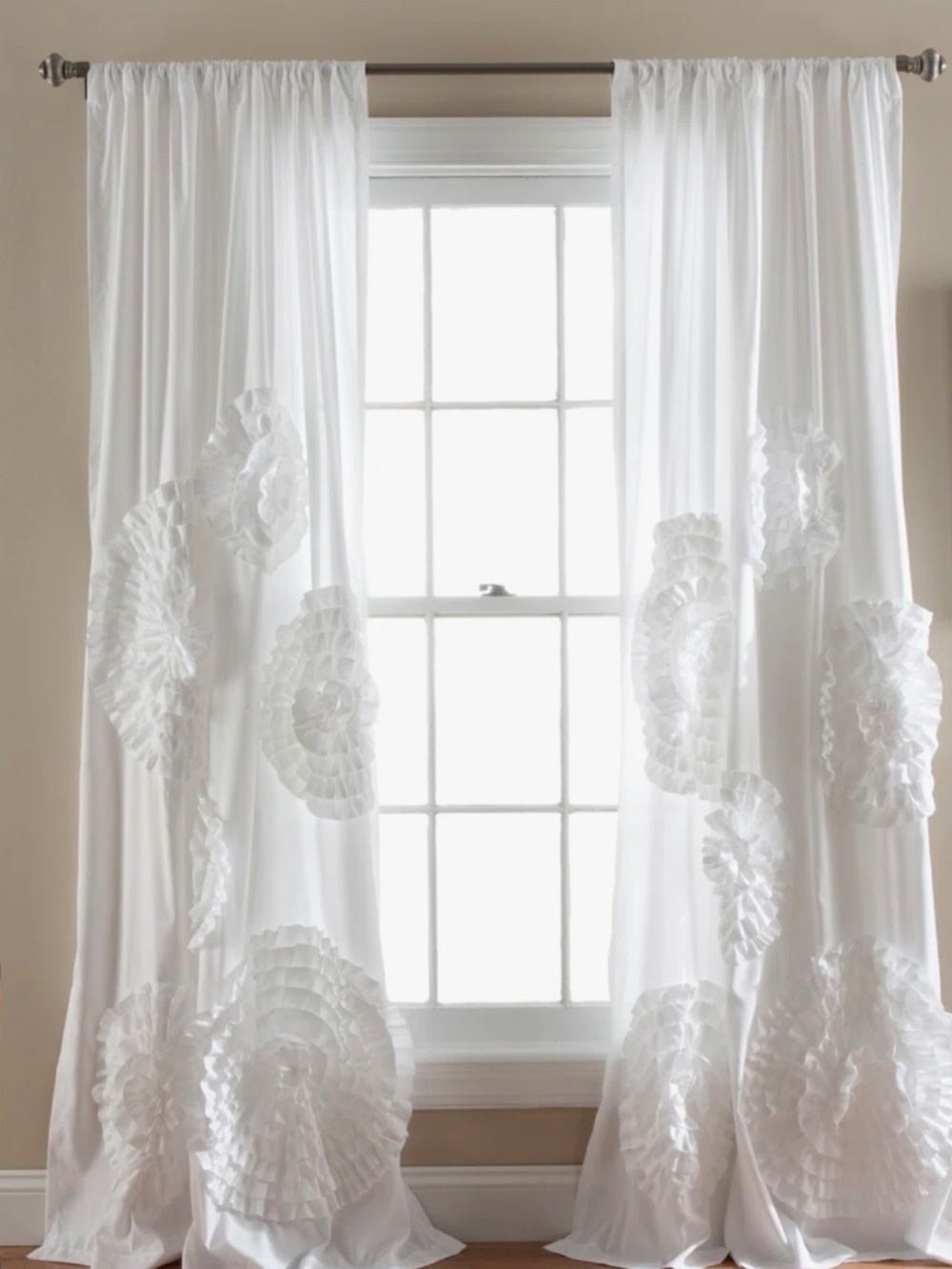 Ophelia & Co. Set of Four White Curtain Panels 54” x 84”